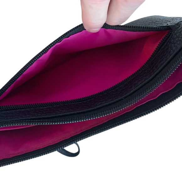 NICOLE MILLER Colorful Wristlet Wallet Purse Tons of Space & Pockets! Black Blue - Picture 6 of 11